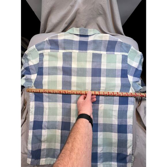 Gotcha Custom Original Button Up Shirt 100% Cotton Men L Blue Green Beach Surfer - Picture 7 of 10